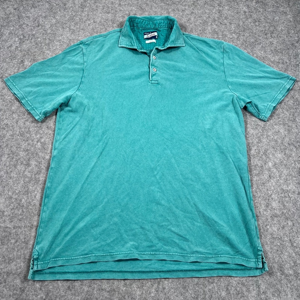 Johnnie-O Palm Green Surfside Short Sleeve Collared Polo‎ Shirt Men's Size Large